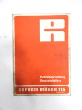 Reform Mower 115 Parts List User Manual