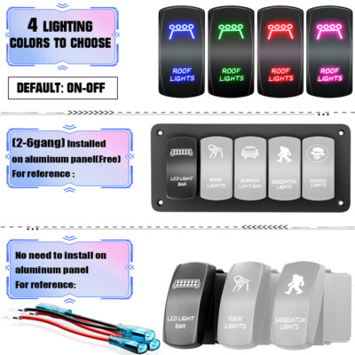 Custom Rocker Toggle Switch Panel ON OFF 2/3Way 12V 24V for UTV Car Truck Marine
