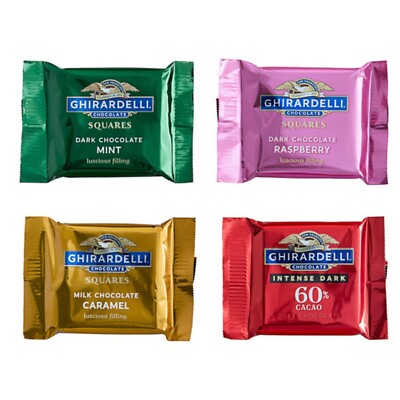 GHIRARDELLI MILK/DARK Chocolate ASSORTED Squares WRAPPED -BULK BAG - VALUE PRICE