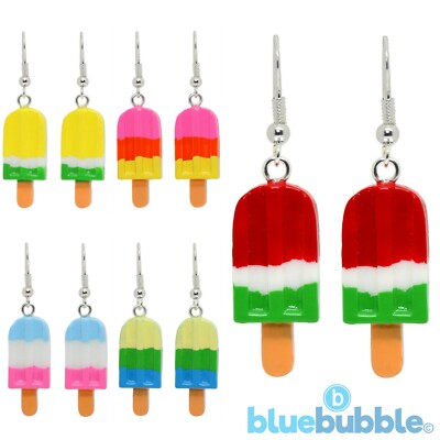 Bluebubble POPSICLE PARTY Ohrhänger Regenbogen Eis 80er süß Retro Kitsch