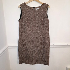 Julie Fitzmaurice Womens Dress Red Size UK 14 Tweed Knit Career Business Work