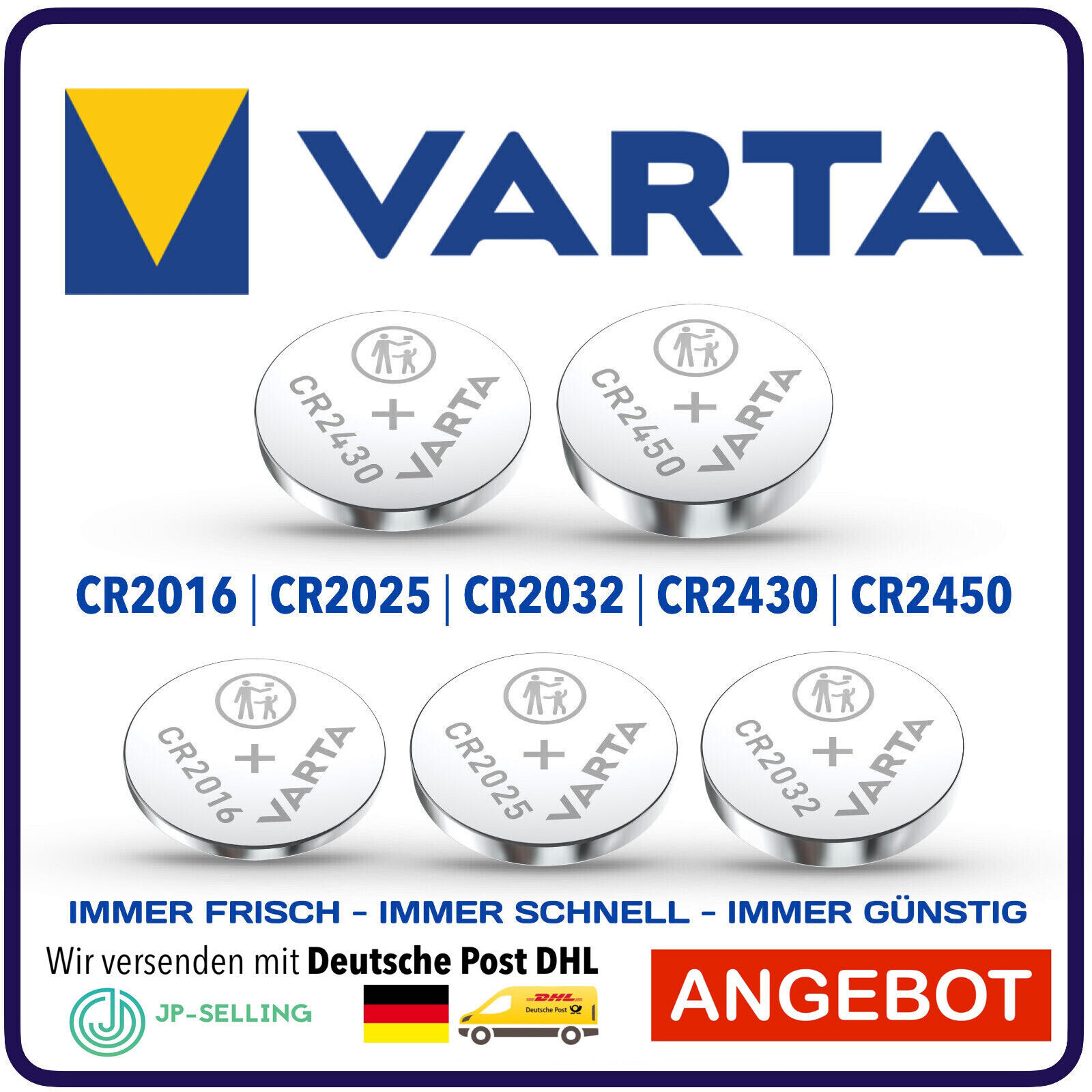 Thumbnail - Varta Cr 2032 – Cr 2450 High Tech Lithium Knopfzellen Bulk 3v