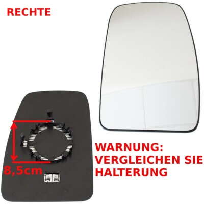 SPIEGELGLAS BEHEIZBAR RECHTS FÜR RENAULT MASTER MK3 OPEL MOVANO B NISSAN NV400