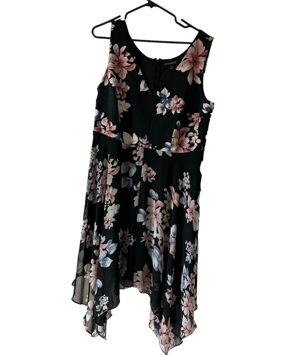 Lane Bryant Womens Floral Sleevess MIDI Summer Dress Plus Size 18