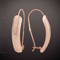 Rotgold 585 Ohrringe Ohne Steine Leichte Hakenverschluss Russische Rose Gold Neu