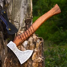 HATCHET,AXE,INTEGRAL,  Axe Carbon Steel with Full Handle wrap Rose Wood Handle