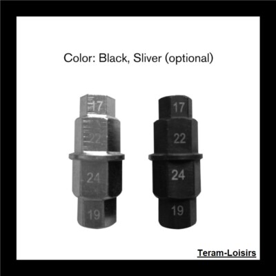 Clé Spéciale Pour Axe De Roue Avant Moto - En Acier - Tailles 17, 19, 22, 24 Mm - Pour Montage/démontage Essieux - Compacte Et Robuste - 3