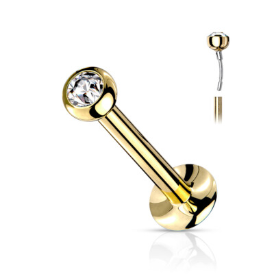Labret Monroe  Lip Ring Helix Ear Cartilage 16 G Titanium Push In Press-Fit Gem