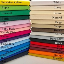 Plain 100% Cotton Fabric 60 Inch Wide Material Metre Plain Coloured WHOLESALE