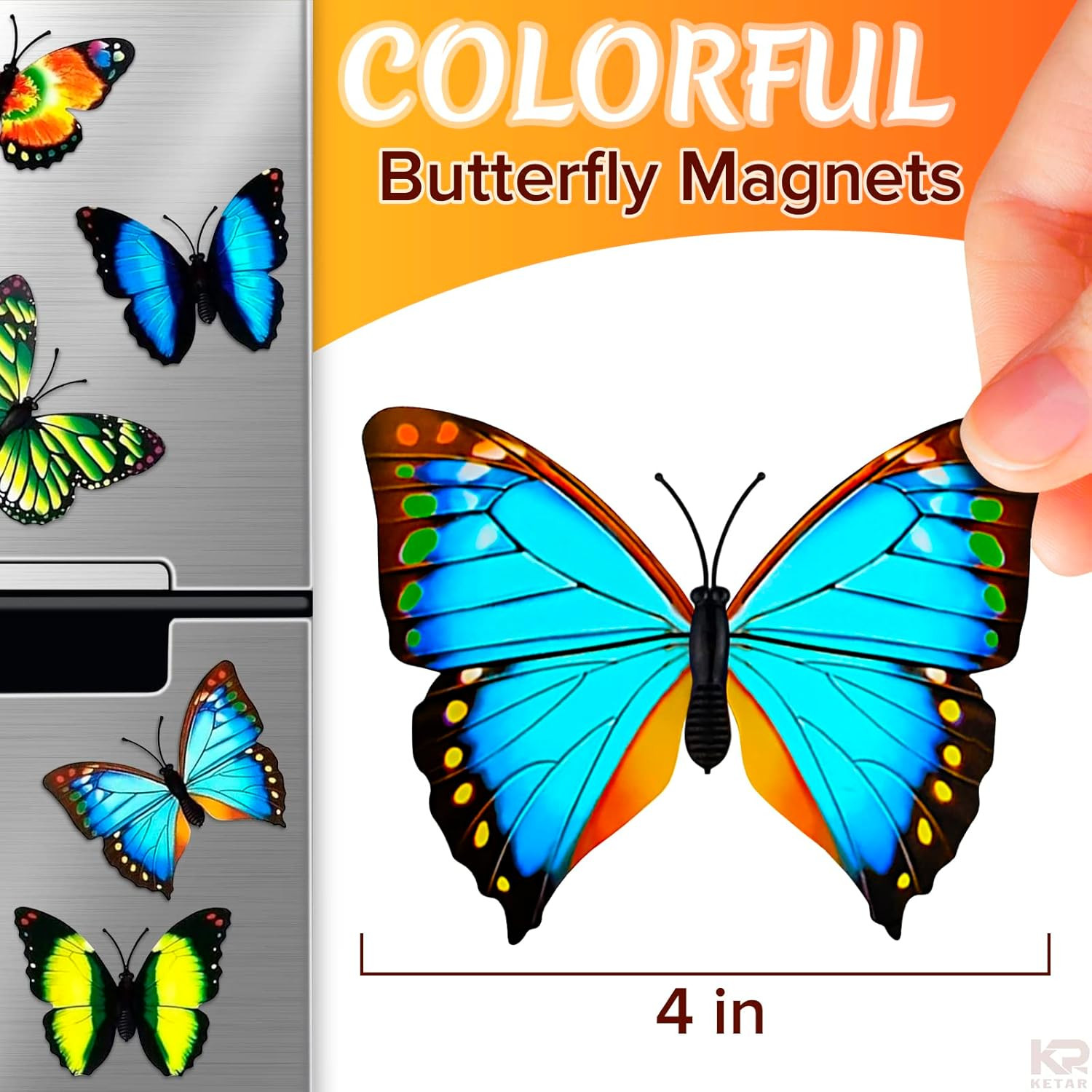 20 PCS Colorful Butterfly Refrigerator Magnets - Butterfly Wall Decor Strong Mag
