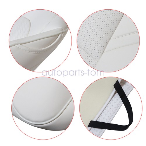 For 2017-2023 Tesla Model 3 Full Seat Cover Set Leather Perforated Cushion White - Picture 14 of 15