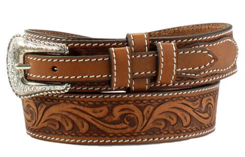 Ariat Western Mens Belt Ranger Leather Tooled Floral Brown A1039702 - Picture 1 of 1