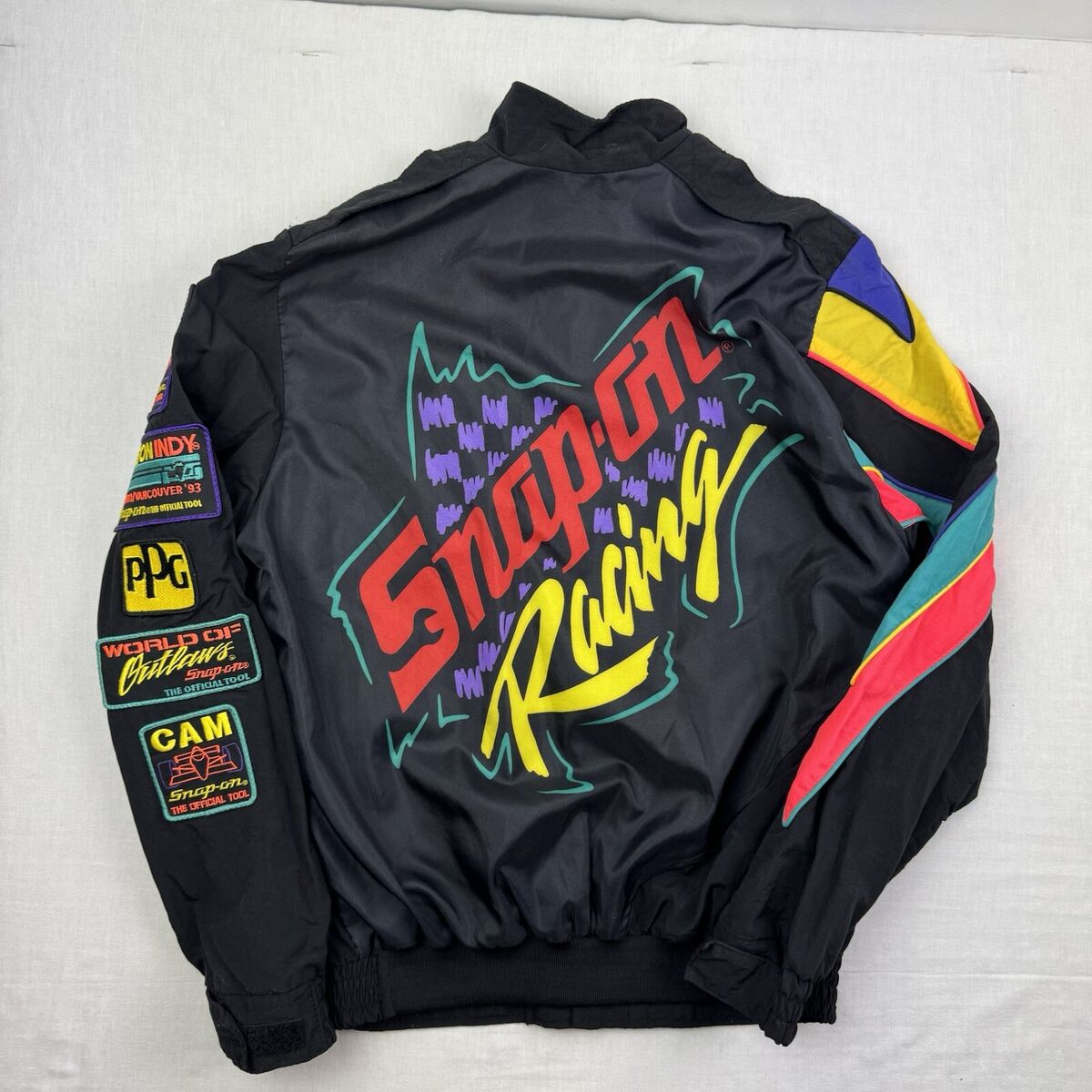 Vintage Snap On Tools Racing Jacket Adult Small Black Vintage Snap On Tools Racing Jacket Adult Small Black
