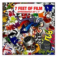 Hydrographic film Sticker Bomb #25 hydro dipping 7' x 20" hydro dip