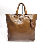 NO TARIFF Prada Tote Bag Brown Patent leather 2887647