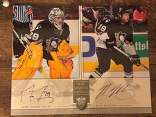 2006-07 Be A Player Dual Signature Portraits Marc Andre Fleury Ryan Whitney Pens