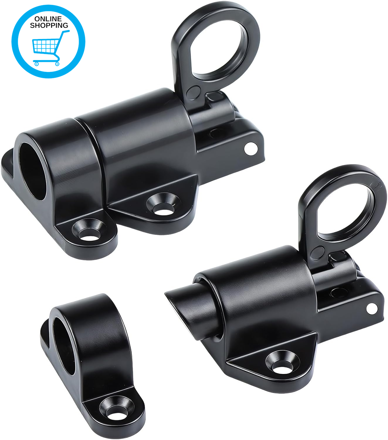2 Pcs Gate Bolt Lock, Flip Spring Latch Shed Locks, Garden Gate Latches, Blackga