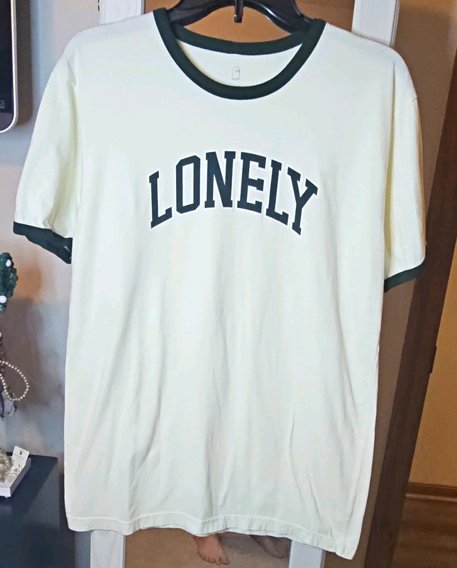 Lonely Ghost Men's "LONELY" Ghost Graphic Ringer T-Shirt White/Black M