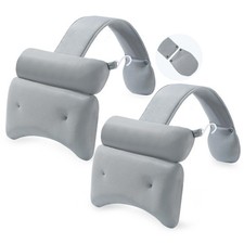 2-Pack Dual-Section Pillows for Hot Tub Grey   Dual-Section Head  Neck Sup...