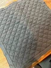 POTTERY BARN 1 Euro Pillow Sham DIAMOND QUILTED BELGIAN FLAX Charcoal Gray