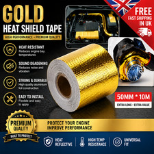 50mm x 10M Gold Heat Shield Tape Reflective Adhesive High Temp Exhaust Wrap