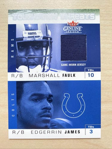 Marshall Faulk 2003 Fleer Genuine #TT-MF Touchdown Threats Game Used Jersey