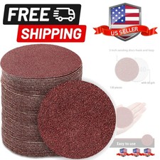 130 PCS Hook and Loop, 60 Grit Course Sandpaper Attachment for Drill Sander G...