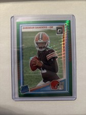 2025 Panini Donruss Optic Shedeur Sanders Green Hyper Prizm RC - Browns