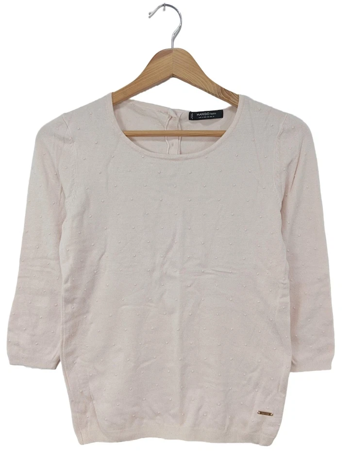 MANGO BASICS Jersey de manga corta Mujeres Jersey Talla EU 36 rosa look casual - Imagen 4 de 4