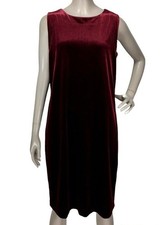 Vintage 90s Victor Costa Burgundy Velvet Sleeveless Cocktail Party Dress Medium
