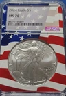 2024 American Silver Eagle NGC MS 70 American Flag Core