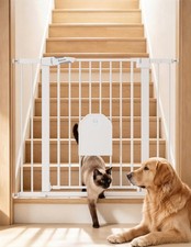 36" Tall Dog Gate with Adjustable Cat Door, CatPrivilege I, 29-43"