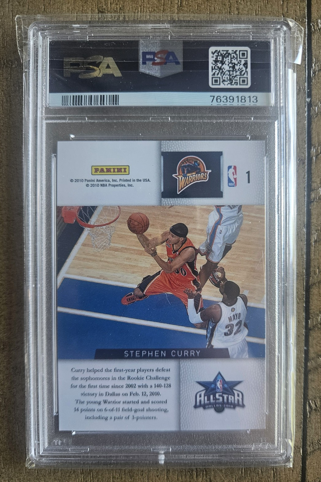 2009 Panini Season Update Basketball #1 Stephen Curry Rookie Challenge PSA 9 view 4