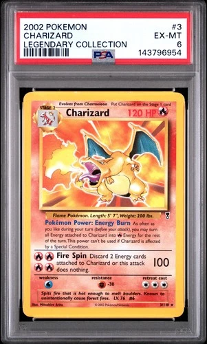 2002 POKEMON LEGENDARY COLLECTION #3 CHARIZARD PSA 6
