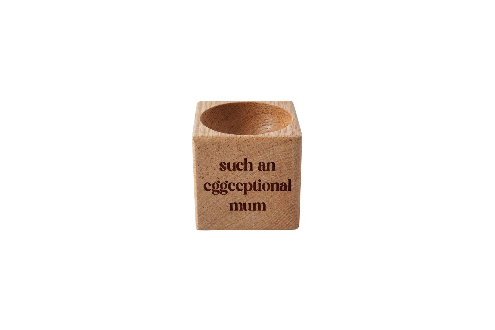 Loft 'Eggceptional Mum' Oak Egg Cup Gift Box | Breakfast Homeware Kitchen