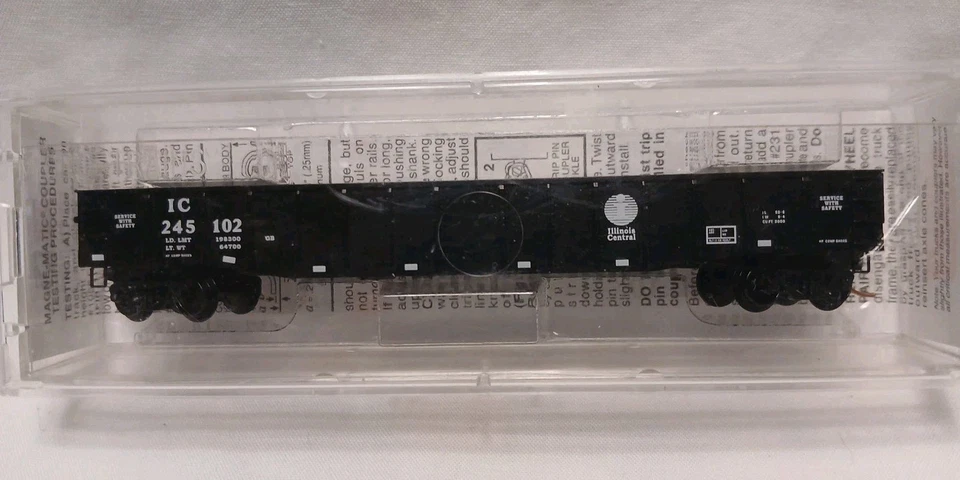 Illinois Central 105550 50' Steel Side 15 Panel Fixed End Gondola N-scale Train - Image 2 of 4