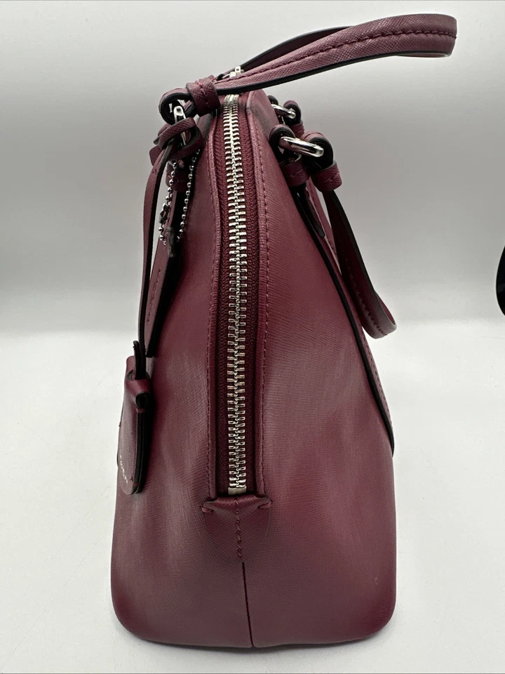 Bolso de Mano Coach Cora Peyton Cúpula F25671 Cuero Borgoña Granate Púrpura Grande Foto 3 de 4