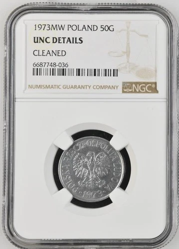 Poland 50 Groszy 1973 MW NGC Unc Details
