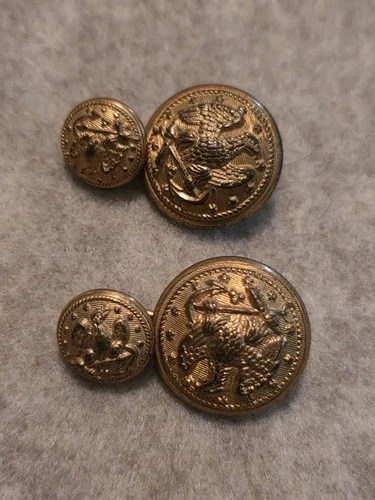 Civil War US Navy Eagle Buttons Lot – D. Evans Attleboro  - Non Dug