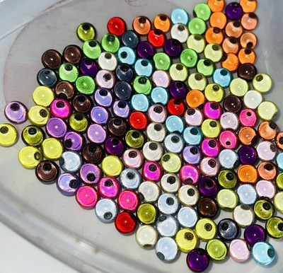 150 RECLAIMED 8mm Miracle Illusion Disco PERLEN gemischte Farben