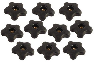 770818 Lot 10 Each 3/8 16 Female Thread Star Knobs 2.25 Inch Diameter With Throu