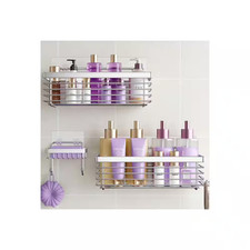 12.2Inl 3.54In.H Stainless Steel Wall Mounted Shower Shelf Silver Rustproof No D
