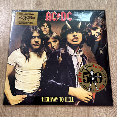 AC DC Highway to Hell Gold Vinyl Record 2024 50th Anniversary Ltd Edition - NEW 