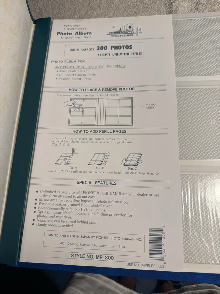 "Álbum de fotos Pioneer MP-300 3,5x5"" bolsillo deslizable - tiene capacidad para 300 fotos - azul y verde" Foto 4 de 4