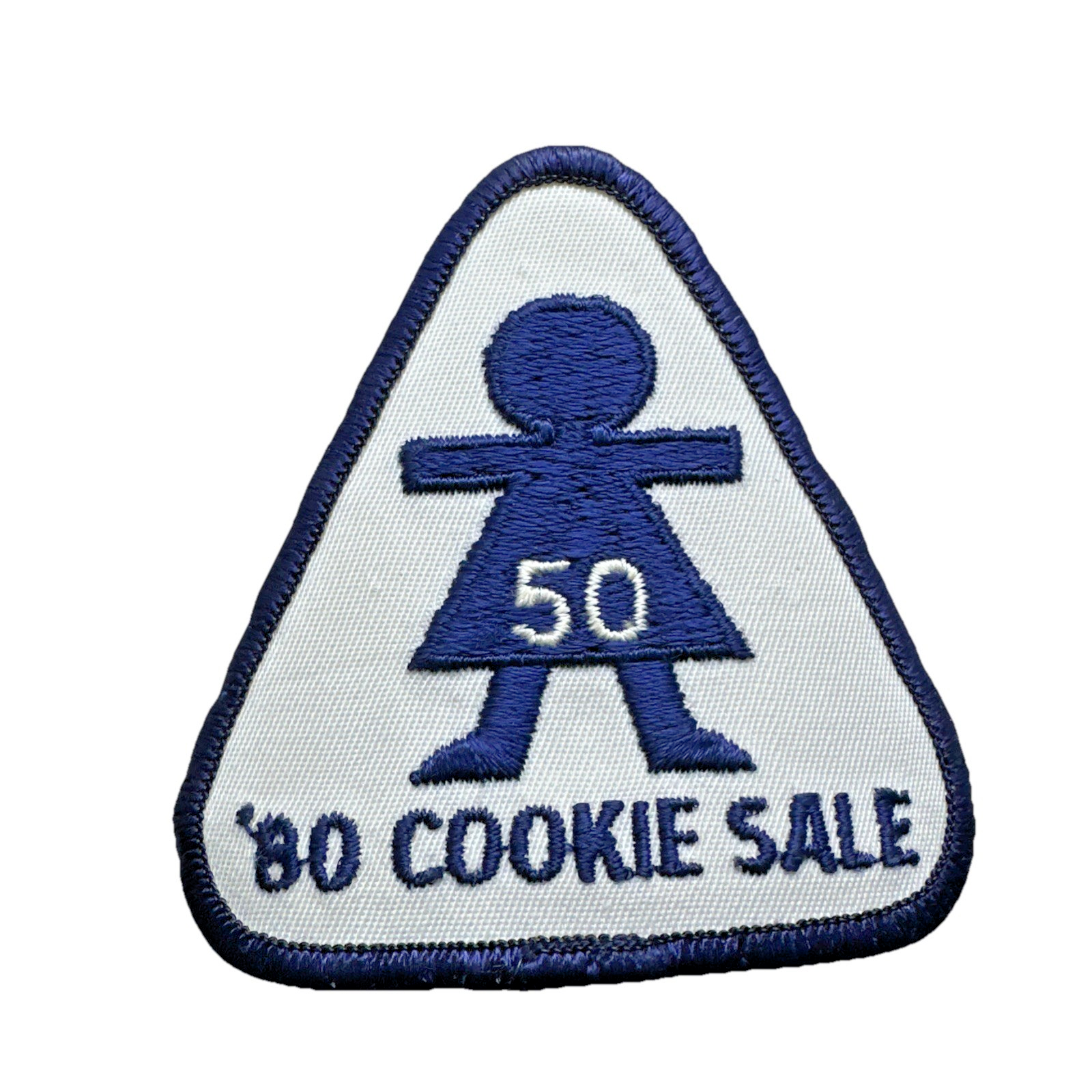 Vintage Girl Scout Patch: 1980 Cookie Sales - 50 Boxes Sold