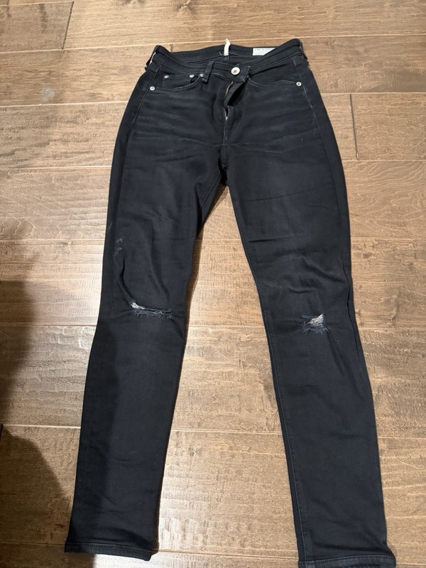 Rag & Bone Women's Jeans Size 26 Nina High Rise Ankle Skinny In Black 27” Seam