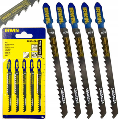 IRWIN 5x Stichsägeblätter Stichsägeblatt für Holz 100mm T-Schaft HSS T244D