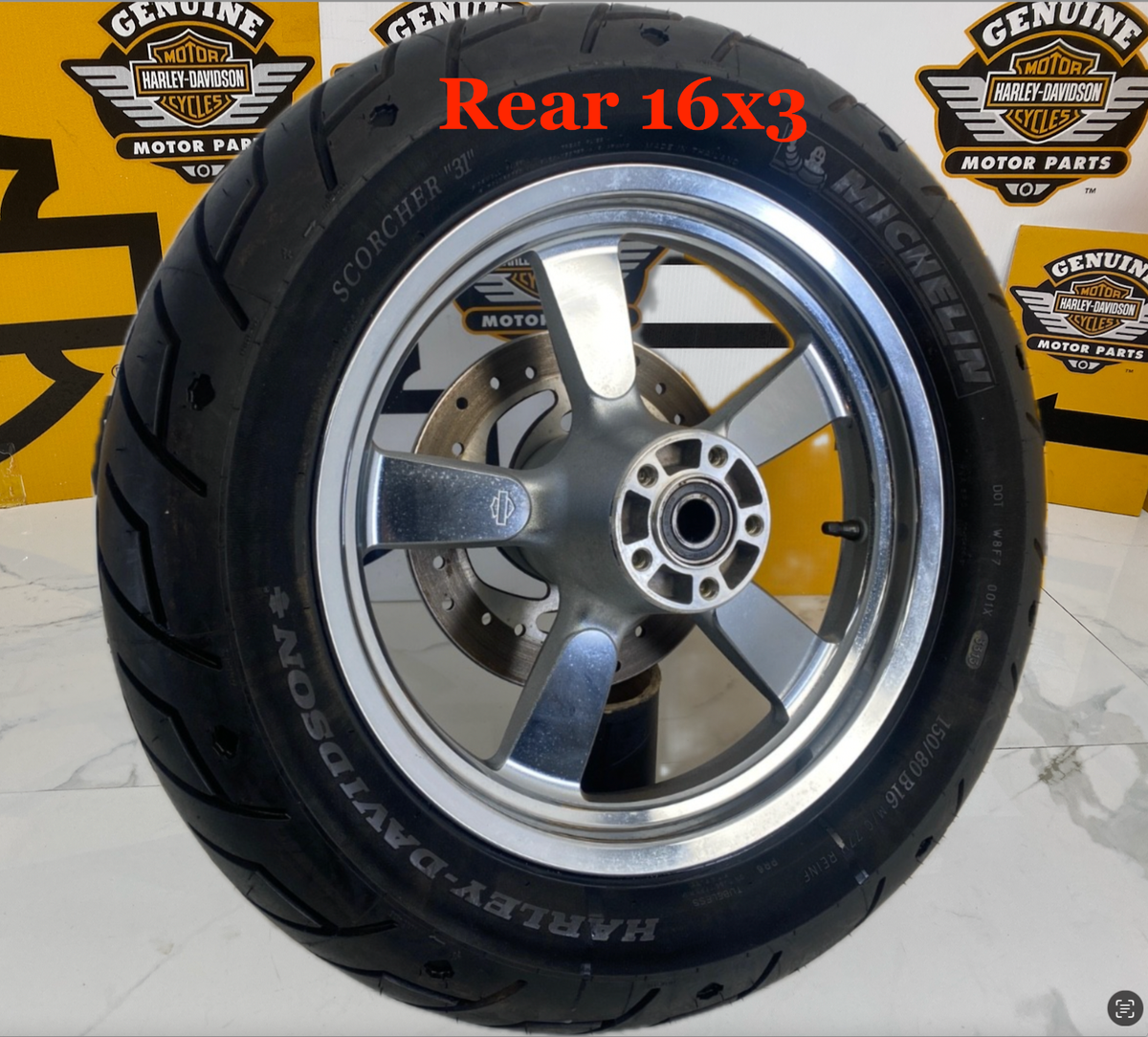 00-22 OEM Harley ThunderStar Rear Chrome Wheel Rear Wheel Rim