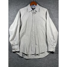 Chaps Button Down Oxford Shirt Men's 16-16.5 Gray Long Sleeve Classic Fit