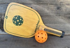 Rare Vtg. Marcraft USA Pickle-Ball Master Wooden Paddle Early Pickleball Era